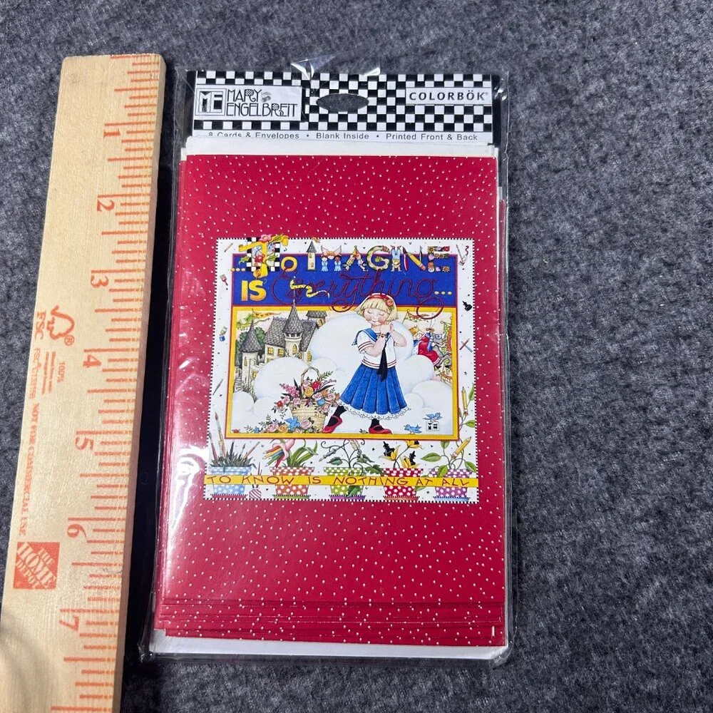 MARY ENGELBREIT NOTE CARDS & ENVELOPES, TO‎ IMAGINE IS EVERYTHING, NIP